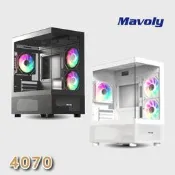 松聖 MAVOLY 4070 前置TYPE-C M-ATX 電腦機殼 (黑色/白色)