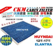 【CKM】6層 抗菌 現代 ELANTRA EX 12-17 PM2.5 活性碳冷氣濾網 靜電 空氣濾網 超越原廠 正廠