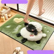 【臺灣出貨B33】卡通動物小羊浴室吸水衛生間廁所硅藻泥防滑速乾地墊可機洗防摔倒