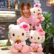 🔥台灣熱銷🔥HelloKitty 冰淇淋KT貓 甜筒公仔 毛絨玩具 女生禮物 凱蒂貓玩偶 安全材質 甜筒治癒