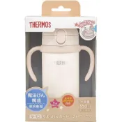 THERMOS膳魔師 FJL-350 米色 350ml 不鏽鋼嬰幼兒雙耳吸管學習杯 保冷專用