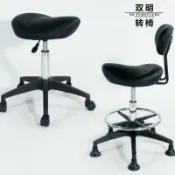 天際生活 【升降旋轉靠背】馬鞍椅 工作椅 收銀椅 理髮椅 美容椅 廚房椅 滑輪加高凳 人體工學設計 久坐不累 家用多功能 做飯備餐適用