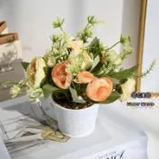 ☘花澗☘仿真盆栽 仿真花小菊花迷你盆景擺件假花餐桌客廳家居花藝插花美陳裝飾假花
