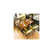 (店+)北歐簡約甜品店奶茶店咖啡廳桌椅組閤休閒扶手椅子餐廳實木餐桌椅