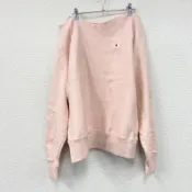 【DOKODEMO】Champion 反向編織運動衫/運動鞋，復刻版，刺繡Logo，粉紅色，古著