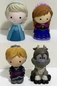 Disney~Frozen 冰雪奇緣 沐浴玩具遊戲組/Q版軟膠公仔(4入)艾莎.安娜.阿克.馴鹿