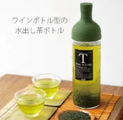 Metis 日本正規品代購 HARIO 酒瓶造型冷泡茶玻璃水壺 750ml 橄欖綠 FIB-75-OG