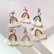 Macrame 彩虹鑰匙圈掛飾【Macrame rainbow keychain】新款