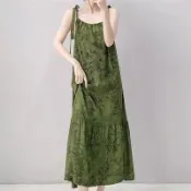 【韓國K.W.】韓國空運輕棉麻情話誘惑高品質免穿搭洋裝(小香風/輕量涼感/洋裝/休閒/日系/通勤/渡假)