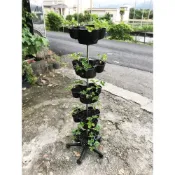 (店+)＊移動菜園＊五層附輪立體植栽花盆，草莓塔蔬菜塔，適合都市農夫陽台有機種植、農場大量栽種，栽培塔／立體種菜箱／盆栽園藝資材