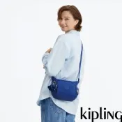 『牛角包』Kipling (網路獨家款)熾藍色小巧多層側背包-GABBIE MINI