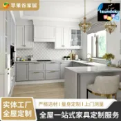 厝內小舖 【簡歐設計】整體櫥櫃 櫥櫃定製 開放式廚房 石英石檯面 全屋定製 單色簡約 北歐風格 可可西里系列 耐刮耐磨 易清潔