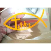 〈敲敲門遇見幸福〉蝦皮隔日 台灣現貨 車貼 魚形 家庭 貼紙 diy 零件 裝飾 福音商品 福音 教會 基督教 十字架