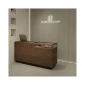 (店+)免運做舊木紋收銀台玻璃前台櫃檯接待台酒吧台桌復古簡約飾品展示店鋪 吧台桌 前台 接待台 收銀台 櫃檯