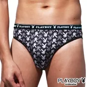PLAYBOY  普普風絲光三角褲-單件(灰色)