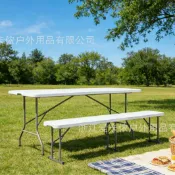 拾光藏寶閣 【HDPE耐用】摺疊長凳 戶外板凳 便攜式凳子 家用餐桌椅 換鞋凳 露營椅 野餐椅 加厚防滑 承重穩固 一凳多用