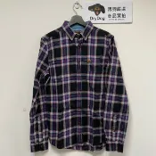 DryDog 跩狗嚴選 跩狗嚴選 極度乾燥 Superdry 男款 法蘭絨 純棉 長袖 襯衫 外套 深藍 格紋 修身 復古