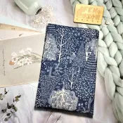 文青系列-棉布料藍底森林布書套-布書衣可適用A5大小書籍-25K