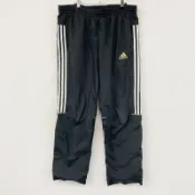 【DOKODEMO】adidas運動褲/防風褲，黑色，男士，滌綸，古著。
