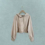 *♡*正韓Design by Eagle/米杏色/短版連帽薄外套/M/近全新/二手《Anna的百寶箱》
