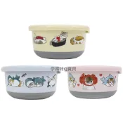 (店+)【mofusand】304不鏽鋼圓形保鮮餐碗(兒童學習碗 透明上蓋 食物保鮮碗 便當盒)