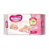 (店+)【HUGGIES 好奇】(18入)好奇  天然綠茶清爽親膚嬰兒 濕巾 加厚型 80抽x18入
