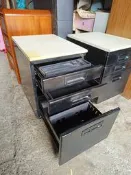 【銓芳家具】 黑色鋼製三抽活動櫃 寬40×深56×高58cm 黑色活動櫃 三層櫃 桌下櫃 三抽櫃 辦公抽屜櫃 三抽鐵櫃 