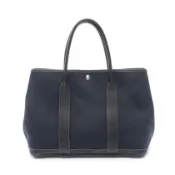 【DOKODEMO】【二手】愛馬仕 HERMES 托特包 Garden Party PM 038587CK 黑色皮革帆布 Garden Party PM 黑色 女士二手 B
