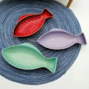 法國LE CREUSET酷彩魚盤子菜盤家用高顏值高檔餐盤烤盤陶瓷餐具