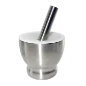 (店+)百貨King不鏽鋼大號連體搗器 搗蒜 研磨缽 搗碎器(附磨棒 附蓋)