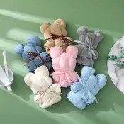 (店+)小熊方巾 毛巾 伴手禮物珊瑚絨毛巾 毛巾 浴巾 婚禮小物 滿月禮物 二次進場桌上禮 INS風小熊造型毛巾 小禮物