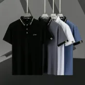 (店+)Polo衫男運動上衣工作衫休閒上衣短袖上衣男polo衫短袖打底衫翻領上衣排汗衣短袖t恤羽球衣休閒男士大尺碼衣服涼感吸濕排汗冰絲透氣男裝夏季寬鬆