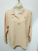  全新　lainerie米黃開釦針織套頭上衣　【服飾專區】☆流星百寶屋☆