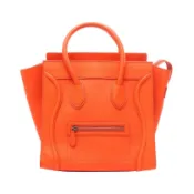 【DOKODEMO】【二手】 CELINE Luggage Mini Shopper 手提包，霓虹橙色皮革，女士，二手