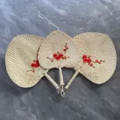 老式手搖編織芭蕉扇 手搖扇 老街消暑必備大扇子 手持扇子 棕葉編織蒲扇芭蕉扇浦扇子棕葉納涼驅蚊扇舞蹈摺扇手搖扇草編扇子
