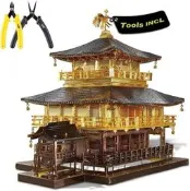 Piececool3D立體金屬拼圖京都金閣寺金屬拼圖拼裝模型工具