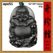 【米蘭秀】【奇珍館】 墨翠 墨玉翡翠 A貨天然緬甸玉開運避邪名家精雕彌勒佛財神爺貔貅天祿墜子-(非A貨退錢)-開運避邪投資增值【附保證書】【奇珍館】apa51