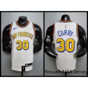 熱壓 NBA 金州勇士隊 史提芬・柯瑞 #30 Stephen Curry 2020 白色 籃球球衣