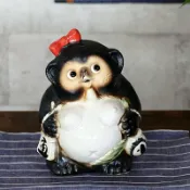 日本瓷器 日本製❇️滋賀縣信樂燒 ❇️日本吉祥物 陶燒 狸貓~信樂狸~福々メスたぬき