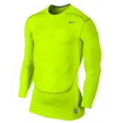 NIKE PRO COMBAT長袖練習衣(緊身).Dri-FIT布料可保持乾爽舒適 449794-702 螢光黃色