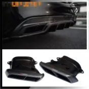 【品質保障】適用於Benz賓士C系列W205 C200 C300 排氣管改裝升級C63款四出碳纖維尾飾管