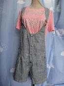 楹 ~ 正品 earth music & ecology 藍色 吊帶短褲 size: M