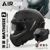 伊摩多※義大利 AIROH MATHISSE 2 可樂帽 P/J 雙認證 大視野 附防霧片MTH211霧黑