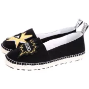 KENZO K-Patch Espadrilles 金眼睛補丁草編便鞋(女款/黑色)