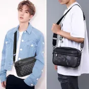 (店+)【LEEHER】皮革郵差包/防水包/PVC包包/方包/包包/斜背包/肩背包/隨身小包/通勤小包/側背包/韓國包包