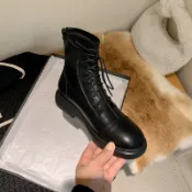 【時尚🎀好穿】新品🔥真皮短靴馬丁靴女2026年新款時尚百搭冬季加絨短筒平底英倫風靴子 顯瘦百搭女靴