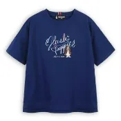 【Hush Puppies】女裝 POLO衫 配色品牌英文刺繡狗落肩上衣 (深藍 / 63210103)