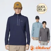 WILDLAND 荒野 男 彈性半開襟拉鍊暖感機能衣.機能長袖保暖衫.內刷毛中層衣.上衣/ 0B52606