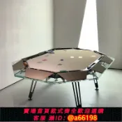 妙妙屋 【台灣公司 可開發票】蘇里南鋼化水晶透明玻璃德州撲克桌棋牌桌豪華高端德州撲克臺