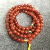 《彩雅寶石精品》旺運紅玉髓念珠佛珠 108提珠 紅瑪瑙 佛教七寶